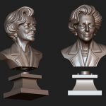 3D Sculpting Margaret Thatcher Urn 3D Model