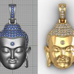 CAD Jewelry Design Buddha Pendant