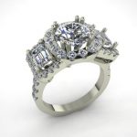 CAD Jewelry Design Three Stone Ring