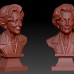 3D Sculpting Margaret Thatcher Bust 3D Model