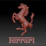 3D Sculpting Ferrari 3D Logo