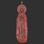 3D Jewelry Design Virgin Mary Necklace 3D Model