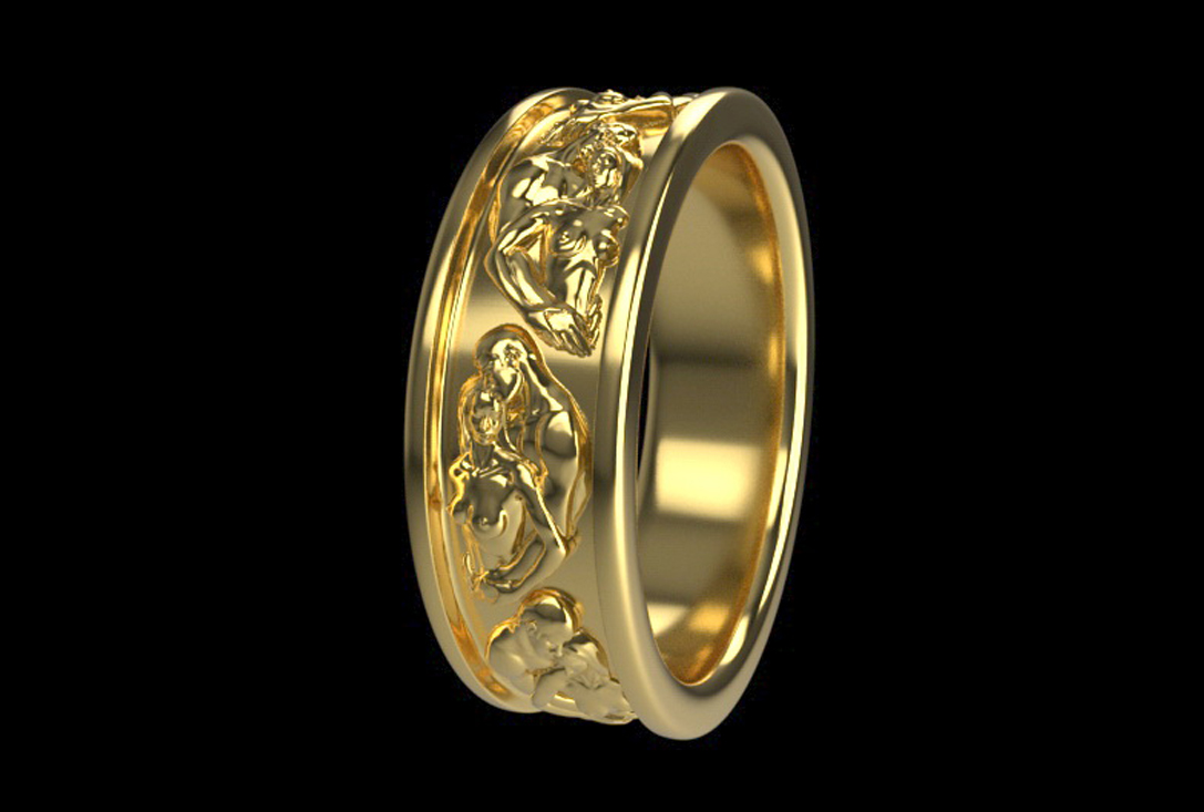 Custom ring for man CAD design gold