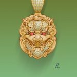 foo-dog-pendant-3d-jewelry-sketch
